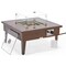 Leisuremod Walbrooke Outdoor Patio Aluminum Square Fire Pit Side Table with Lid and Fire Glass, Brown WBR-27-GL - alternate 1