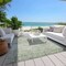 Homeroots 5' X 8' Artichoke Green And Ivory Striped Washable Indoor Outdoor Area Rug 604513 - alternate 2