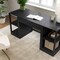 Martha Stewart Kayden Single-Drawer Desk w/Dual 2 Tier Shelves in Black w/Oil Rubbed Bronze Hardware KHO-23042-TBSF2-BK-BK-MS - alternate 2