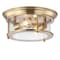 Jonathan Y Lauren 13.25" 2-Light Metal/Glass LED Flush Mount, Brass Gold JYL7446A - alternate 1