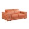 Homeroots 71in Camel And Silver Genuine Leather Love Seat 329586 - alternate 1