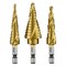 Neiko Titanium-Coated HSS Spiral Step Drill Bit Set with 31-Step Size, 3-Piece 10181A - alternate 1