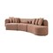 Homeroots Orange Boucle Modular Curved Three Piece Sectional With Toss Pillows 643975 - alternate 6