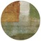 Homeroots 8' Green Copper And Beige Round Abstract Washable Indoor Outdoor Area Rug 603727 - alternate 4