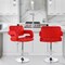 Elama Faux Leather Tufted Bar Stool in Red with Chrome Base and Adjustable Height ELM-749-RED - alternate 3