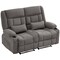 Homeroots 47in Gray Microfiber Manual Reclining Loveseat With Storage and Toss Pillows 721197 - alternate 1