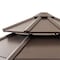 Sunjoy 13ft x 13ft  Cedar Framed Octagon Gazebo, Brown Double Tiered Steel Hardtop Roof A102007900 - alternate 3