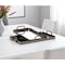 Homeroots Set of Two Pewter Aluminum And Mirrored Glass Handmade Serving Trays 625662 - alternate 1
