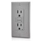 Leviton 15 Amp, Self Test, Non Tamper-Resistant Slim GFCI Outlet with LED Indicator Light - Gray GFNT1-GY - alternate 2
