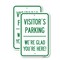 Signmission Reserved Parking Sign Visitor Parking We're Glad You're, 12'' X 18'', Heavy Gauge Aluminum, 2PK A-1218-2PACK-23015 - alternate 1