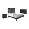 Homeroots Three Piece Black Solid Wood Bedroom Set 643650 - alternate 1