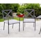 Homeroots Set of Two Dark Gray Aluminum Outdoor Stacking Dining Chairs with Light Gray Cushion, 2PK 489550 - alternate 6