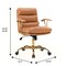 Leisuremod Regina Modern Executive Leather Office Chair, Saddle Brown RO19SBRL - alternate 3