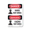 Signmission OSHA Danger Sign, Hard Hat Area Bilingual, 10in X 7in Aluminum, OS-DS-A-710-VP-1292 OS-DS-A-710-VP-1292 - alternate 1