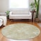 Homeroots 8' Beige Tan And Ivory Round Geometric Washable Indoor Outdoor Area Rug 588288 - alternate 3
