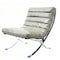 Homeroots 29" Gray and Silver Tufted Leather and Upholstered Folding Lounge Chair 668907 - alternate 4