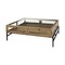 Homeroots 42" Clear and Black Glass and Metal Square Coffee Table With Two Drawers And Shelf 393165 - alternate 5