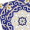 Homeroots 7" X 7" Blue White and Gold Mosaic Removable Tiles 399833 - alternate 2