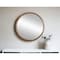 Homeroots 32" Brown Round Wood Framed Accent Mirror 485081 - alternate 3