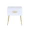 Homeroots 24" Gold And White End Table With Two Drawers 286384 - alternate 1