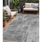 Homeroots 5' X 8' Gray And Charcoal Geometric Washable Indoor Outdoor Area Rug 594552 - alternate 1