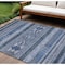 Homeroots 8' X 10' Navy Blue And Denim Blue Southwestern Washable Indoor Outdoor Area Rug 582833 - alternate 1