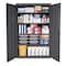 Sandusky Lee Shelving Storage Cabinet, 72 in H, 46 in W, 24 in D, Recessed Pull, Keyed, Dark Gray, 4 Shelves EA4R462472-02 - alternate 3