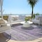 Homeroots 8' Purple Lavender And Gray Round Striped Washable Indoor Outdoor Area Rug 588066 - alternate 3