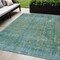 Homeroots 5' X 8' Teal Blue And Ivory Abstract Washable Indoor Outdoor Area Rug 631102 - alternate 1