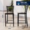 Flash Furniture HERCULES Black Ladder Back Metal Restaurant Counter Stool - Mahogany Wood Seat XU-DG697BLAD-24-MAHW-GG - alternate 3