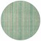 Homeroots 8' Aqua Beige And Teal Blue Round Striped Washable Indoor Outdoor Area Rug 616402 - alternate 3