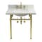 Kingston Brass 30" Carrara Marble Console Sink Set w/ Faucet in Carrara Marble White/Brushed Brass CKVPB3030MBSQ7 - alternate 1