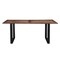 Homeroots 78" Dark Brown And Black Solid Wood Sled Base Dining Table 521831 - alternate 1