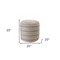 Homeroots 20in Brown Polyester Round Striped Indoor Outdoor Pouf Ottoman 517433 - alternate 3