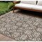 Homeroots 9' X 12' Brown Gray And Beige Floral Washable Indoor Outdoor Area Rug 595935 - alternate 1