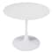 Homeroots 35" White Wood and Metal Pedestal Base Round Top Dining Table 602232 - alternate 3