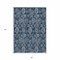 Homeroots 5' X 8' Navy Blue And Denim Blue Damask Washable Indoor Outdoor Area Rug 588185 - alternate 4