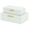 Homeroots Set of Two White And Gold Faux Shagreen Nesting Storage Boxes With Lids, 2PK 712934 - alternate 6