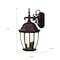 Homeroots Three Light Dark Brown Wide Hanging Lantern Wall Light 398383 - alternate 2