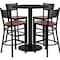 Flash Furniture Round Blk Bar Table, Rnd w/Cherry Seats, 36", Laminate Top, Wood Grain MD-0018-GG - alternate 1