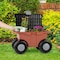 Pure Garden Rolling Garden Cart w/ Seat Plastic Storage w/ Bench & Tool Tray Gardening Stool 50-LG1509 - alternate 4
