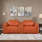 Homeroots 86in Orange and Black Italian Leather Power Reclining Loveseat With Storage 720527 - alternate 2
