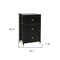 Homeroots 18" Black and Gold Faux Leather and Steel Three Drawer Dresser 523995 - alternate 2
