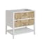 James Martin Vanities Olena 36" Single Vanity, Light Mappa Burl and Polished White, w/ 3 CM Tajnar Eclos Top D804-V36-LMB-3TJR - alternate 4