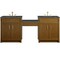 James Martin Vanities Bellshire 84" Dual Vanity Set with 24" Make-Up Counter, Honey Oak w/3 cm Parisien Bleu Silestone Top 660-VMC84-HNO-3PBL - alternate 1