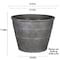 V 12 in. H X 16 in. D Polyresin Hamilton Planter Charcoal PVF5116TCI - alternate 3