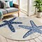 Homeroots 5' Navy Blue And Gray Round Starfish Indoor Outdoor Area Rug 546819 - alternate 4