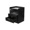 Homeroots 18" Black Wood Lighted Two Drawer Nightstand with USB Port and Integrated Tech 564932 - alternate 4