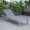 Leisuremod Marlin Grey Aluminum Patio Chaise Lounge Chair with Square Fire Pit Table, Dark Grey MLGRCF21-77DGR - alternate 5