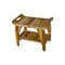 Homeroots Compact Rectangular Teak Shower Bench With Handles In Natural Finish 376721 - alternate 3
